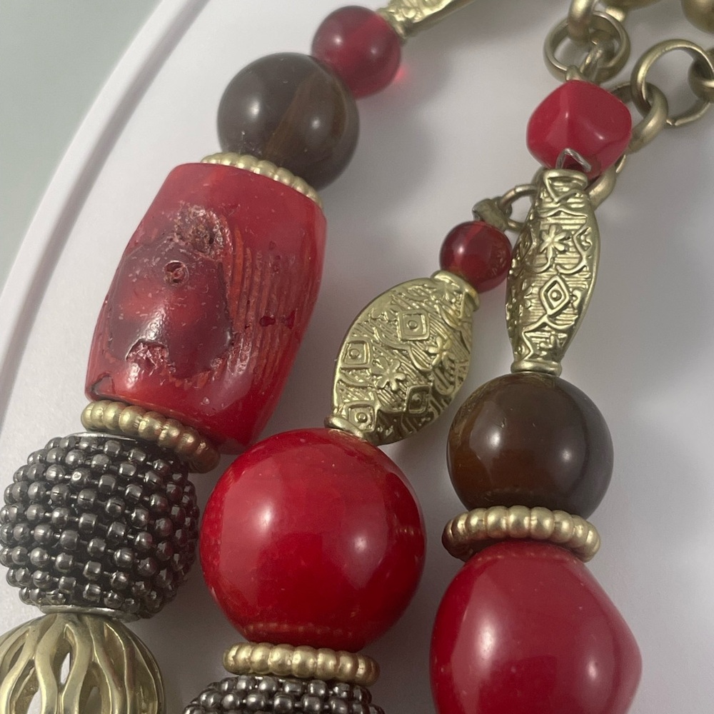 Chic Multicolor Beaded Necklace - Picture 5 of 9